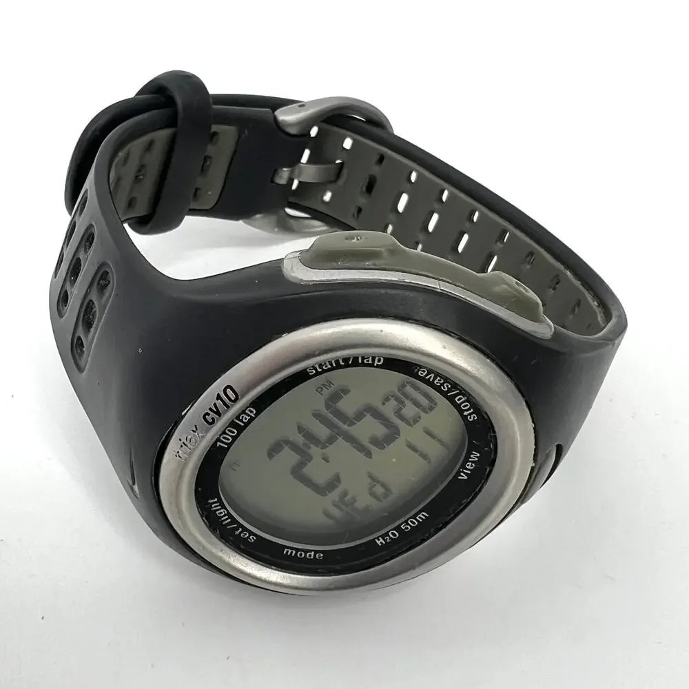 Nike Black Gray Triax CV10 SM0020 Wrist Watch Works